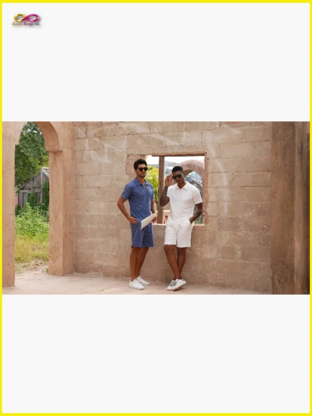 Mens Textured Polo Shirt and Shorts Set Casual 2 Piece Summer Outfits Quarter